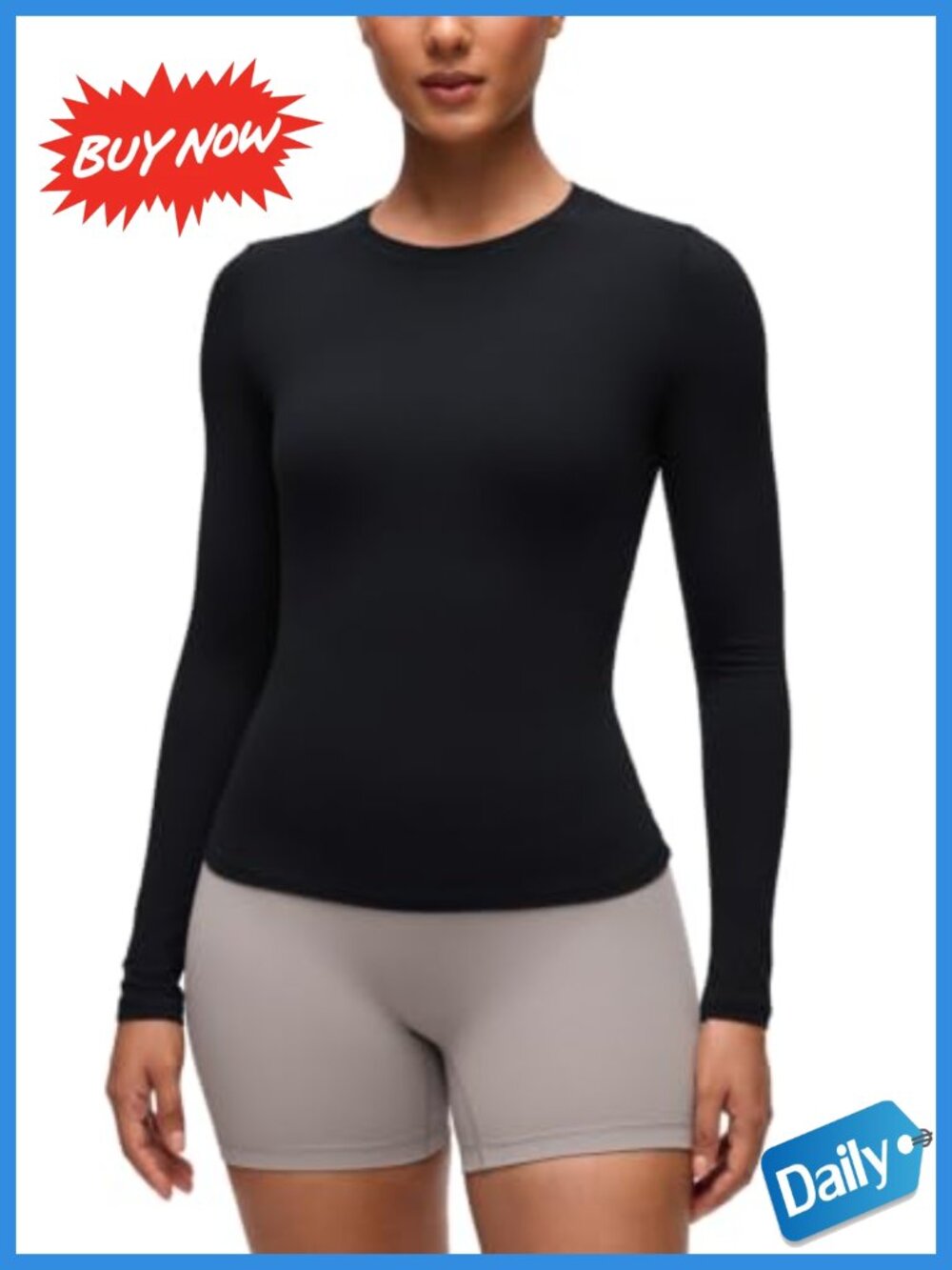 CRZ YOGA Softembrace Crewneck Long Sleeve Fitted Top
